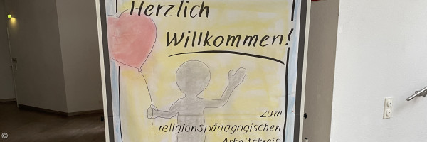 Willkommensschild am Studientag